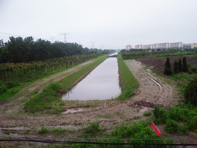 沟通水系工程——洪墩港河道完成部位