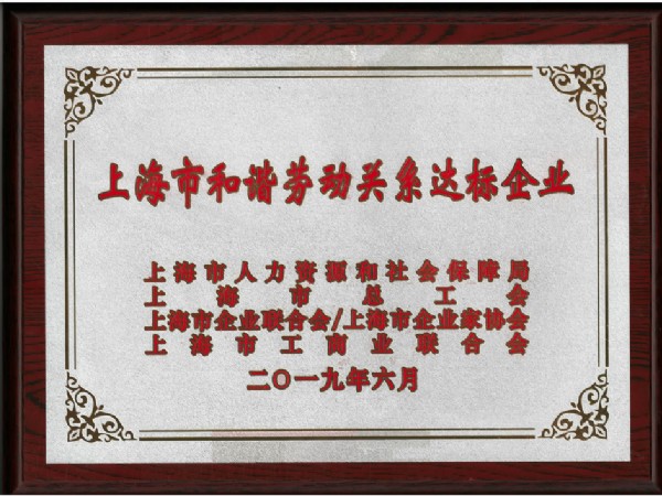 和谐劳动关系达标企业证书-牌匾